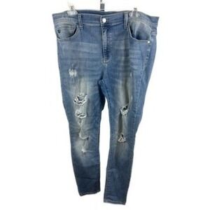 Judy Blue Womens Distressed Skinny Jeans Plus Size Medium Wash Denim Size 1XL